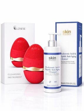 Skin Research Hyaluronic Cleanser And Facial Cleansing Tool Skincare Bundle NWT